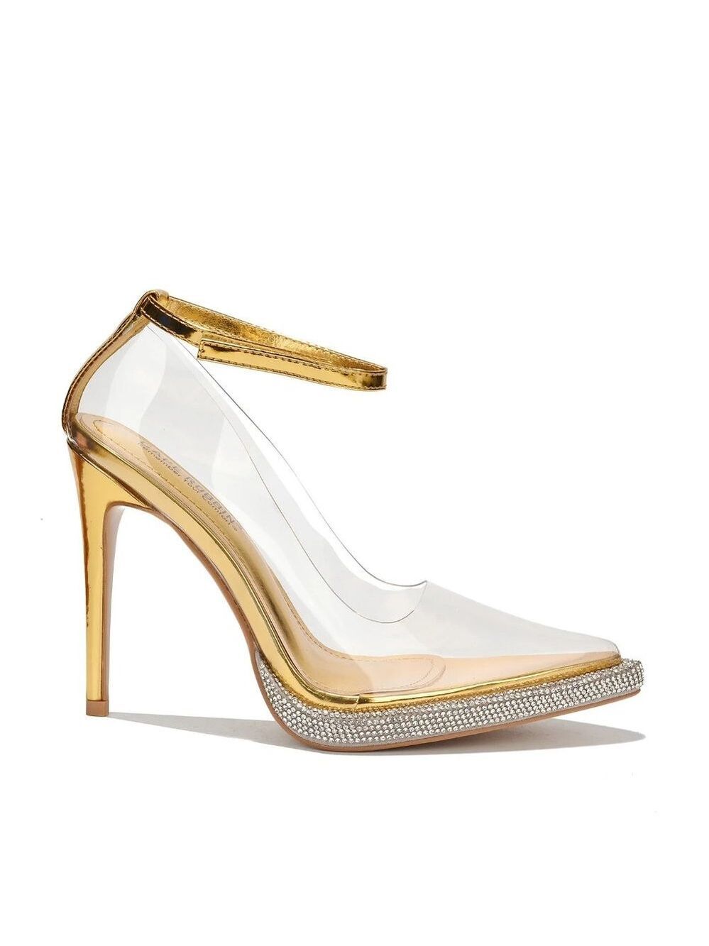 Timeless Gold Translucent Metallic Mini Rhinestone Platform Pump… - Picture 4 of 9